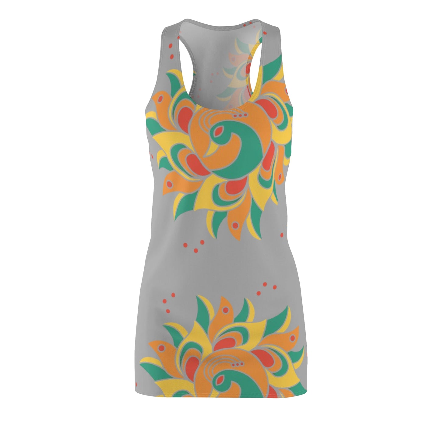 Bohemian Floral Racerback Dress – Summer Vibes, Beach Cover-Up, Casual Wear, Festival Outfit, Vacation Dress Printify