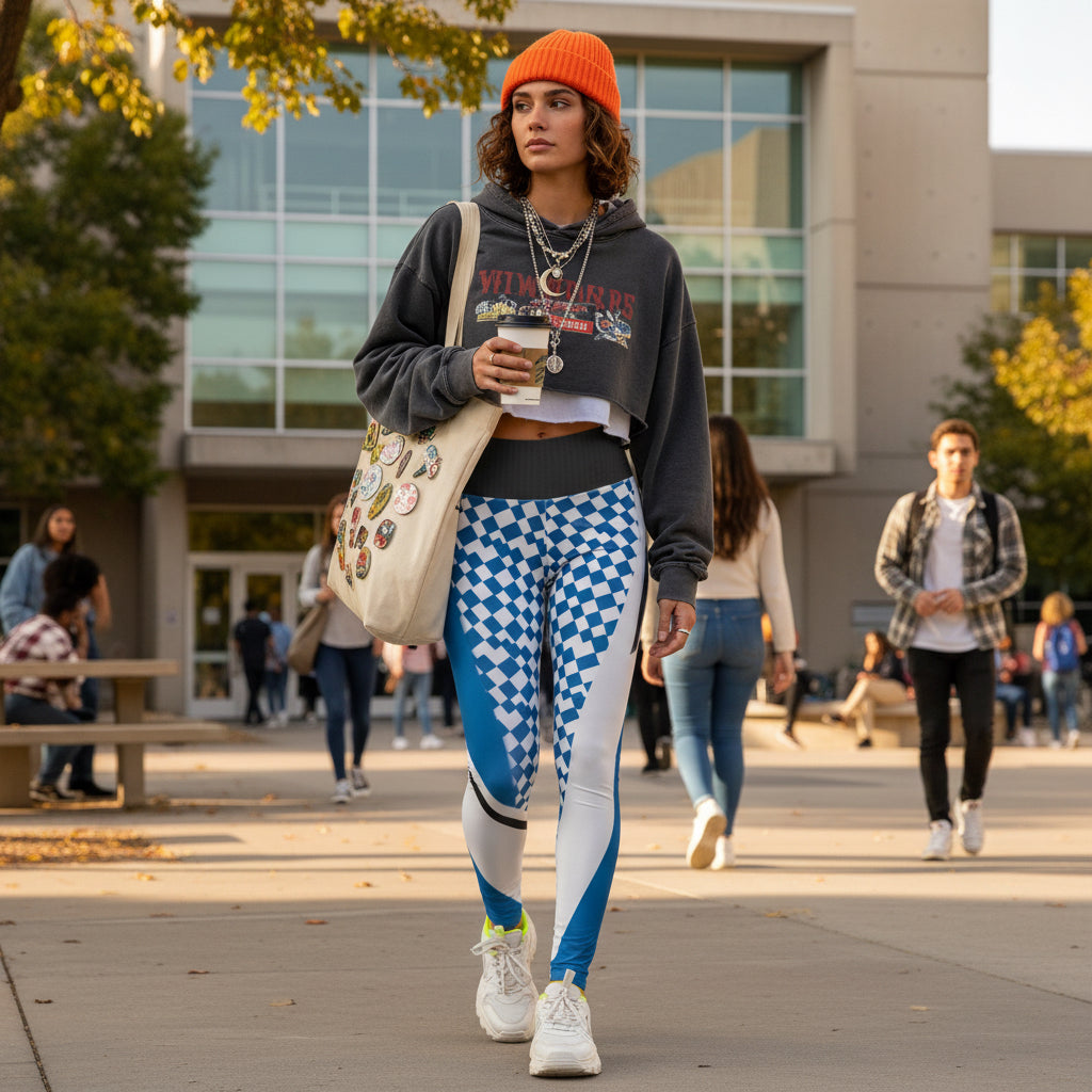 Trendy High Waisted Yoga Leggings - Activewear, Fitness Wear, Workout Leggings, Gift for Yogi, Sports Leggings Printify