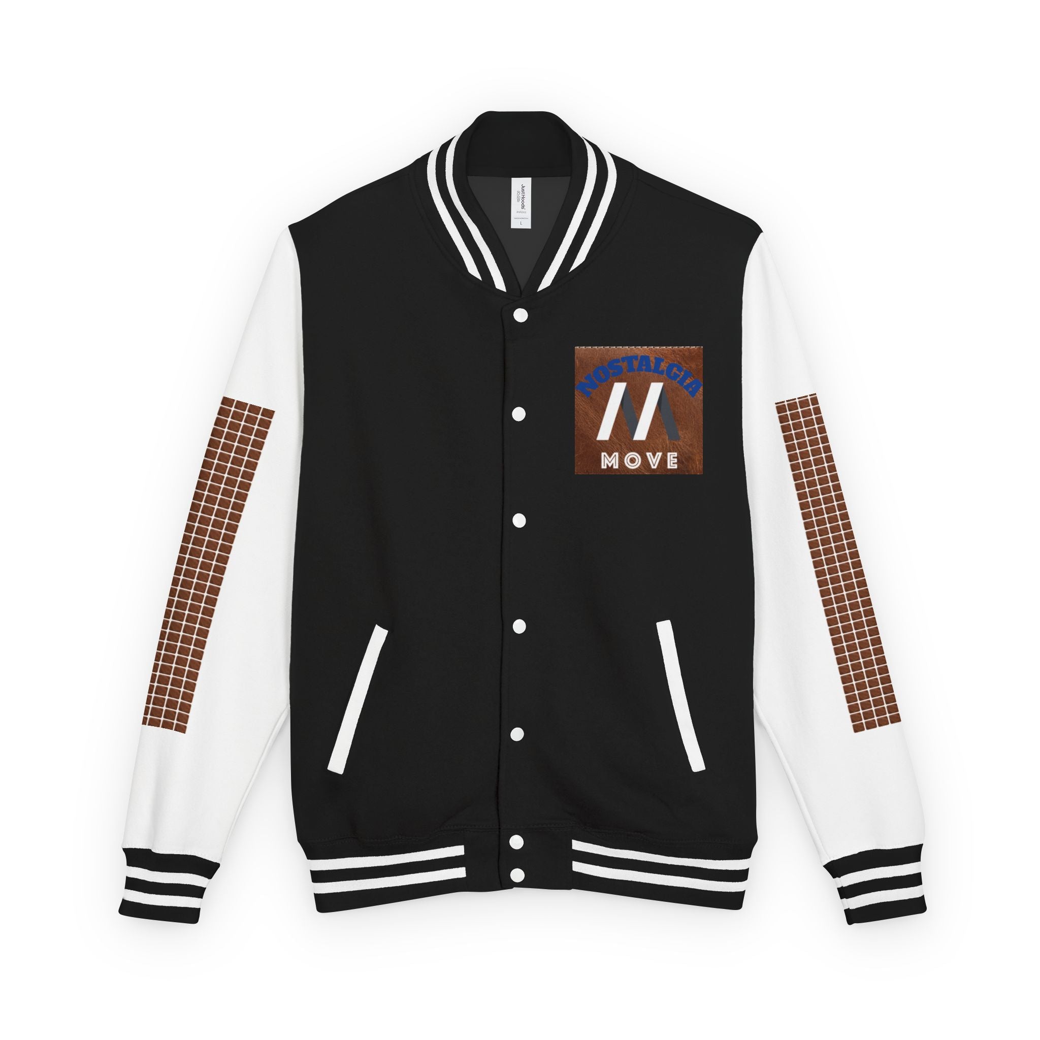 Vintage-Inspired Heavyweight Letterman Jacket, Unisex Varsity Jacket, Retro College Apparel, Perfect for Game Day, Nostalgia Move Style Printify