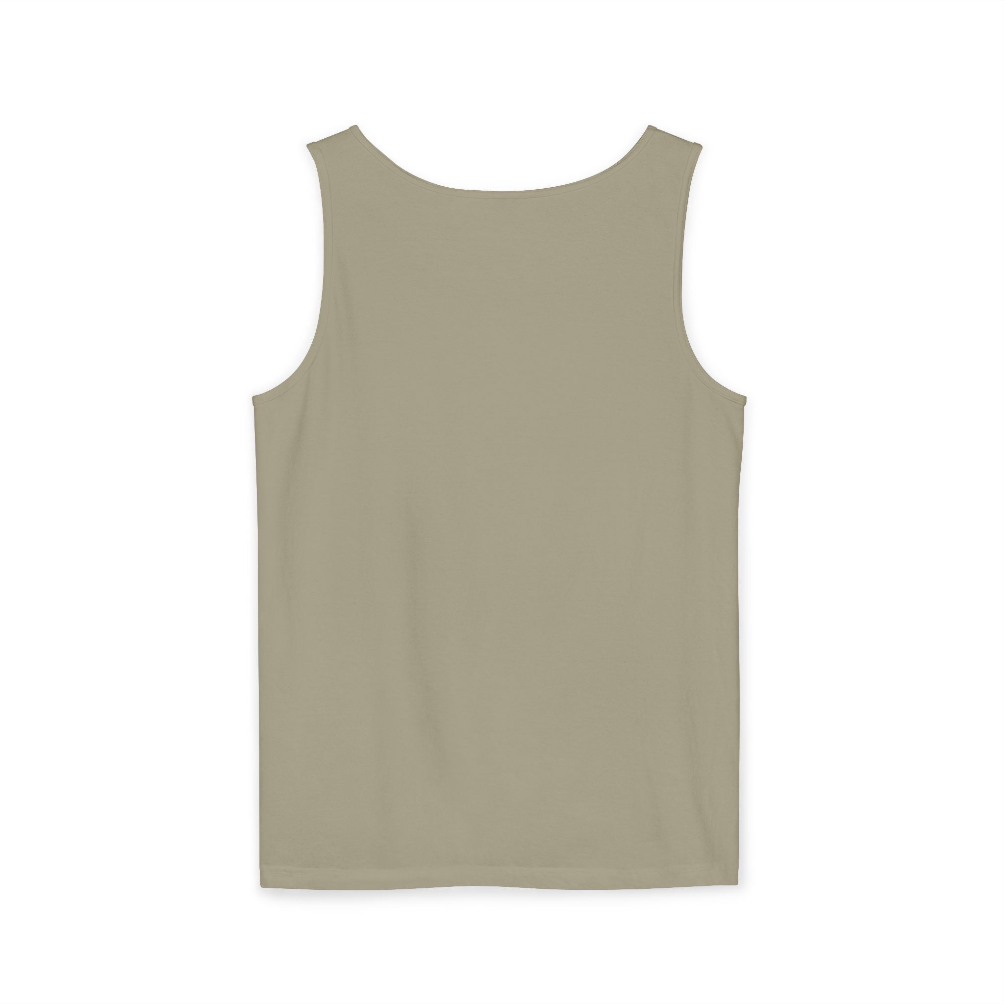 Unisex Garment-Dyed Tank Top - 'Hallo Hello Hate Less' Graphic Tee for Positive Vibes