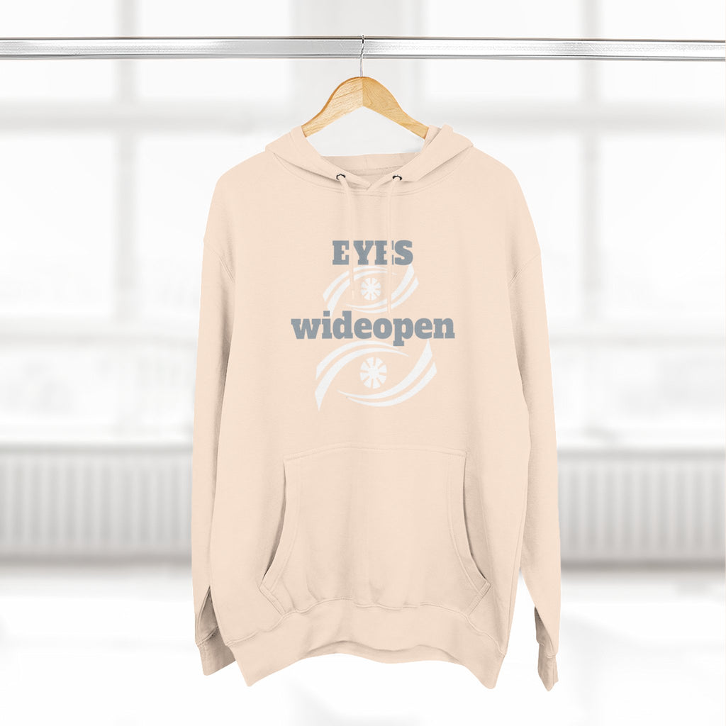 Fleece Hoodie, Cozy Warmth, Casual Style, Perfect for All Seasons, Gift for Friends, EYES wideopen Design