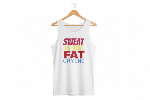 Sweat is Just Fat Crying Tank Top, Motivational Gym Shirt, Fitness Apparel, Unisex Workout Top, Summer Activewear, Gift for Fitness [...] Printify