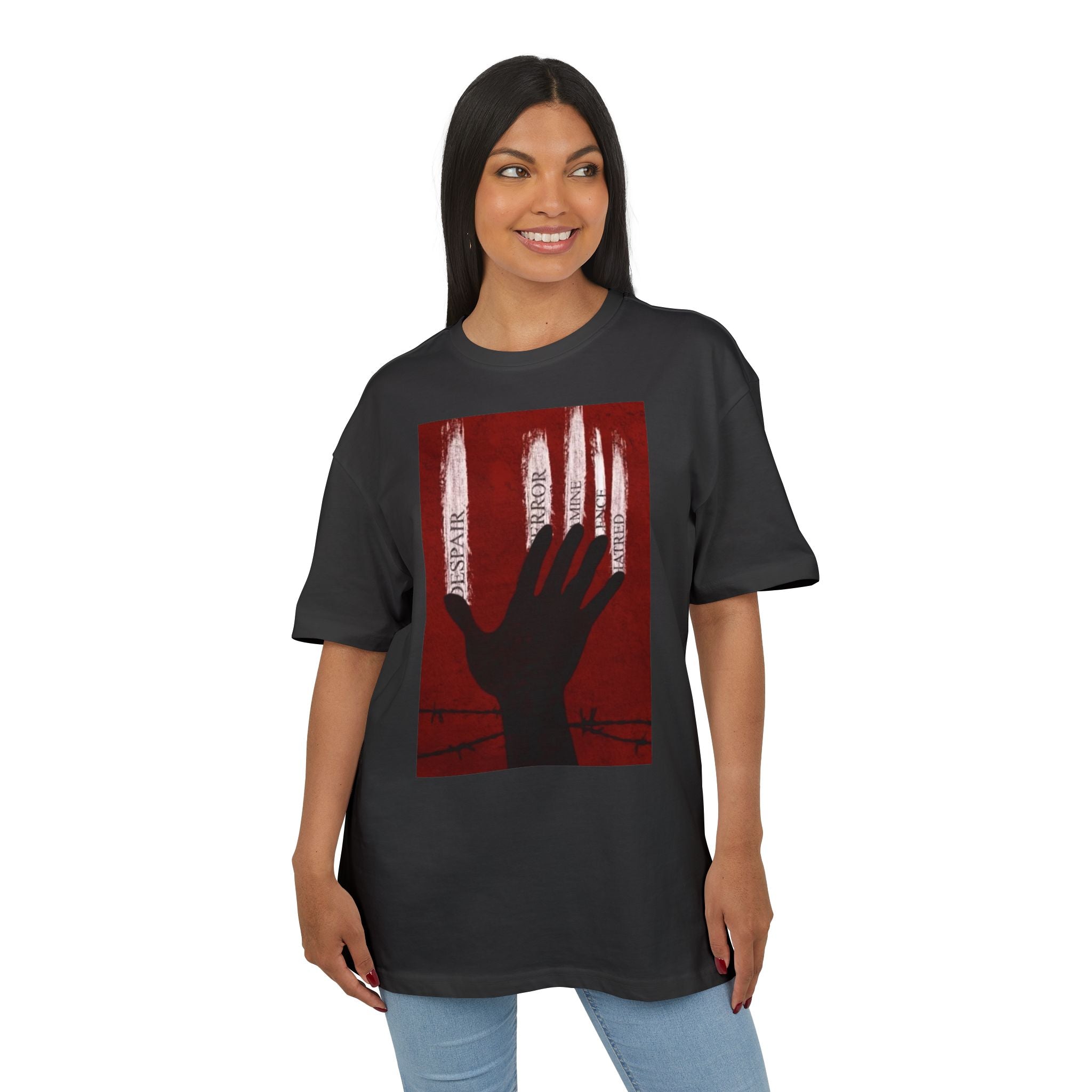 Bold Artistic Oversized Tee, Grunge Style Graphic Shirt, Unisex Urban Fashion, Statement Tee for Streetwear, Gift for Art Lovers Printify