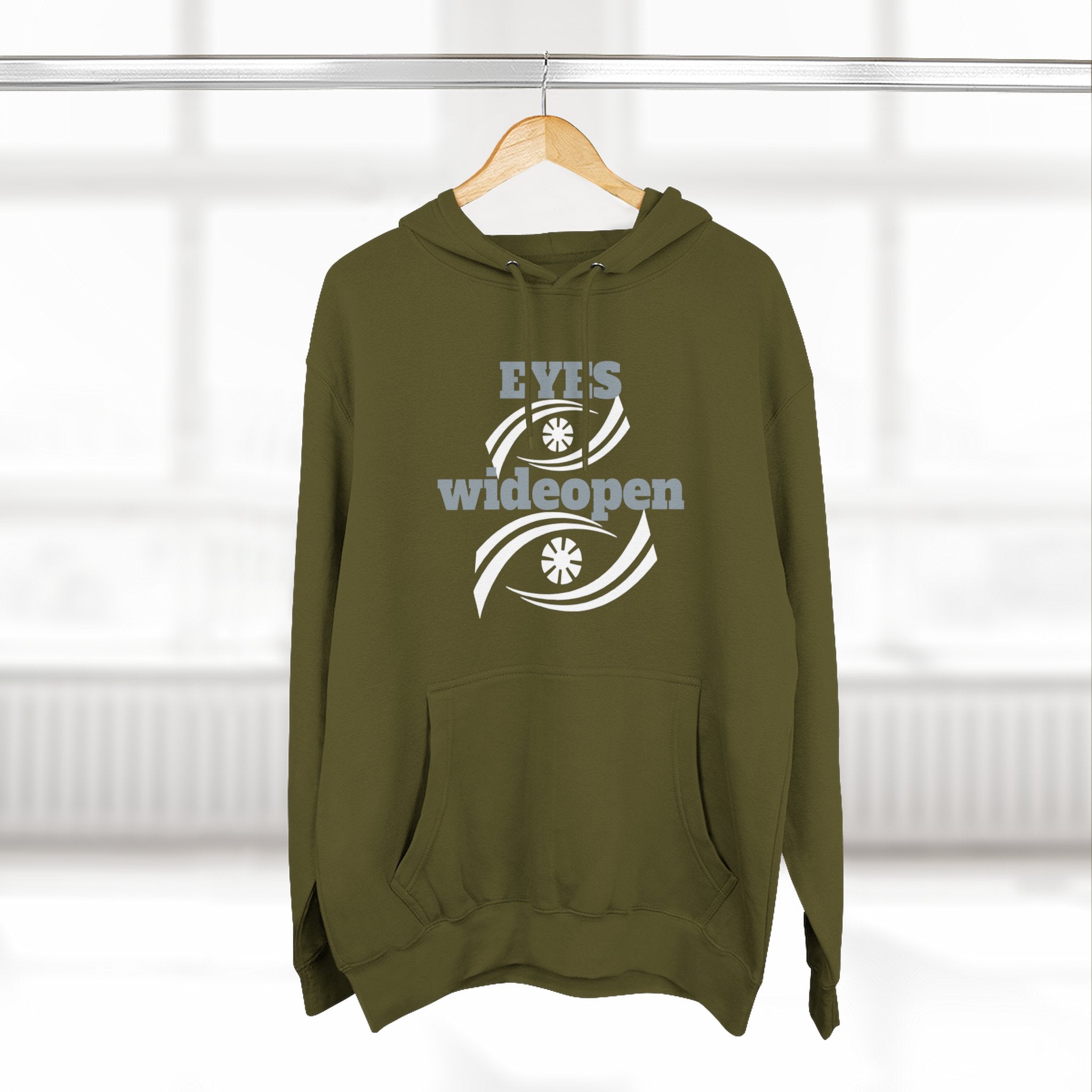 Fleece Hoodie, Cozy Warmth, Casual Style, Perfect for All Seasons, Gift for Friends, EYES wideopen Design