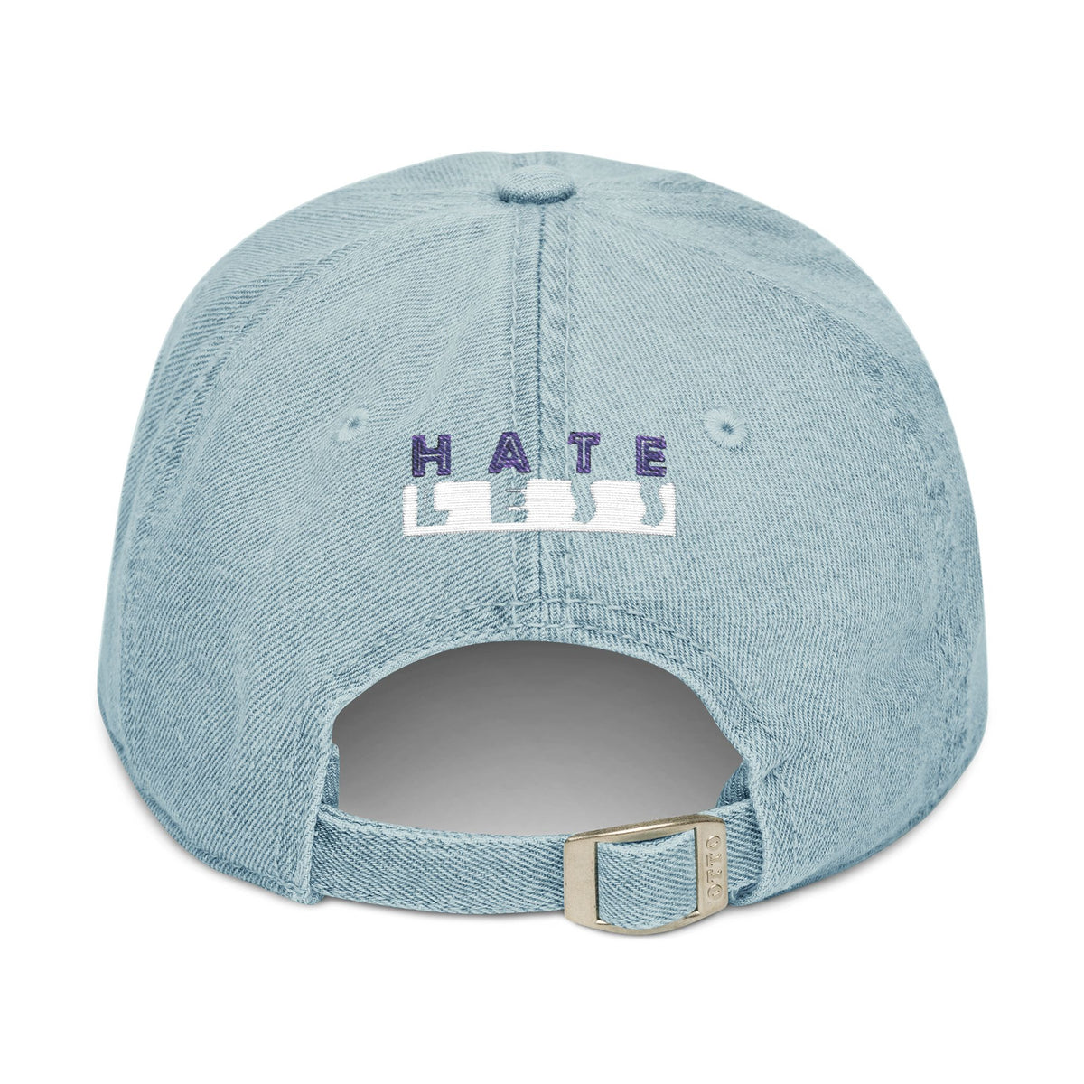 Embroidered Denim Hat - 'HATE LESS' Cap for Positive Vibes