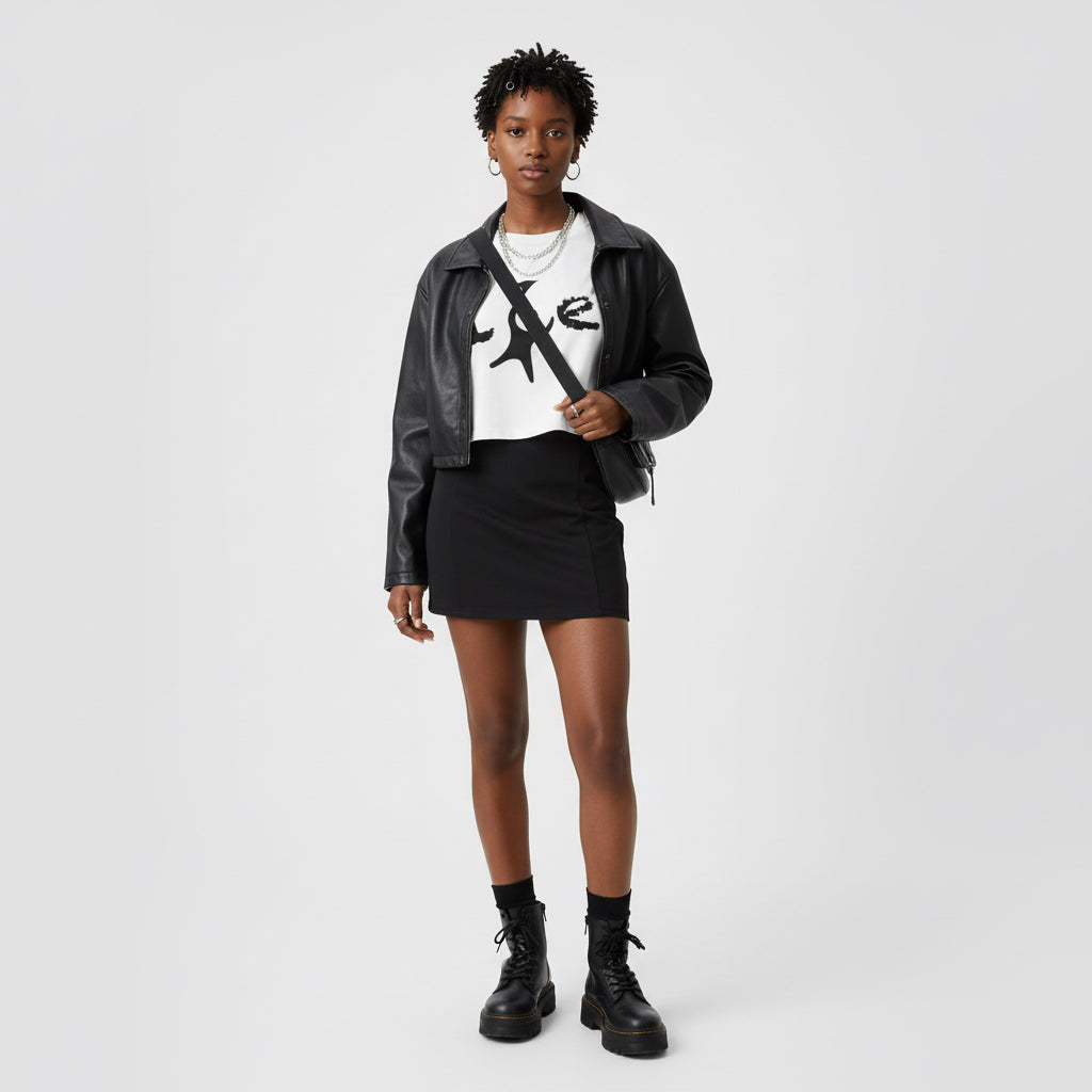 Cropped T-Shirt with 'Love' Design Printify