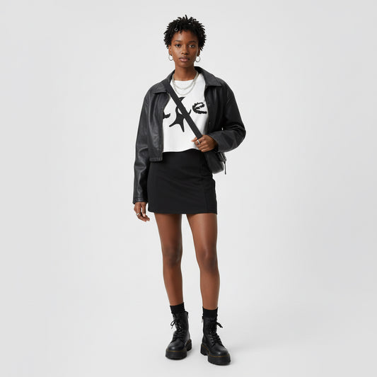 Cropped T-Shirt with 'Love' Design Printify