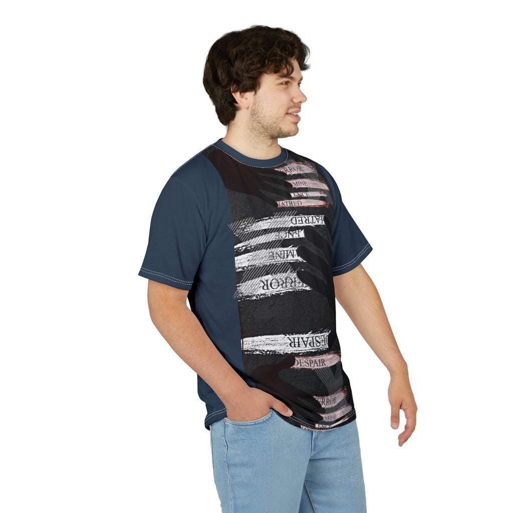 Artistic Unisex Tee with Hands Design, Unique Graphic Shirt, Fashionable AOP Tee, Statement Wear, Gender-Neutral Fashion Printify