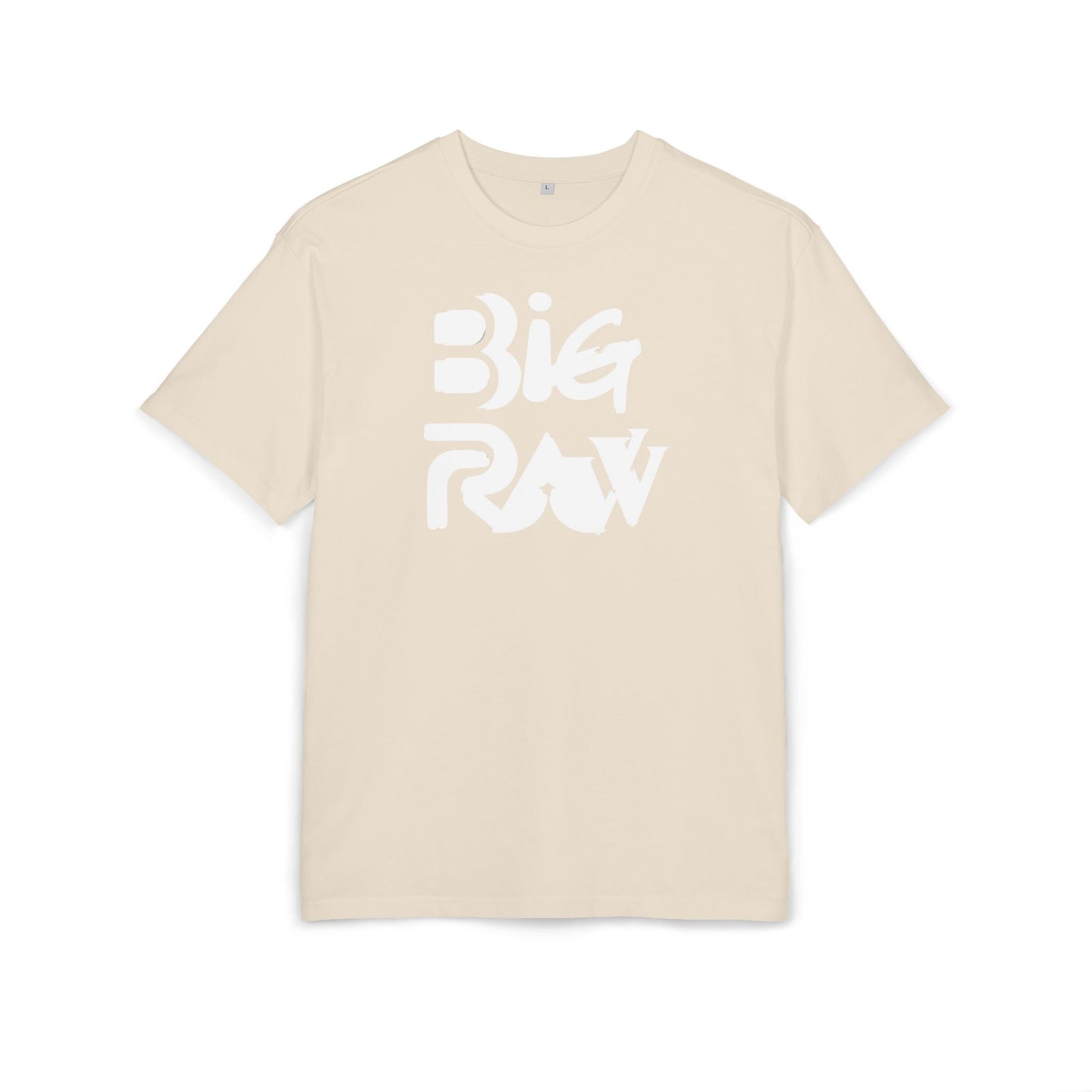 Oversize Tee Big Raw Print Unisex Heavy T-Shirt Printify
