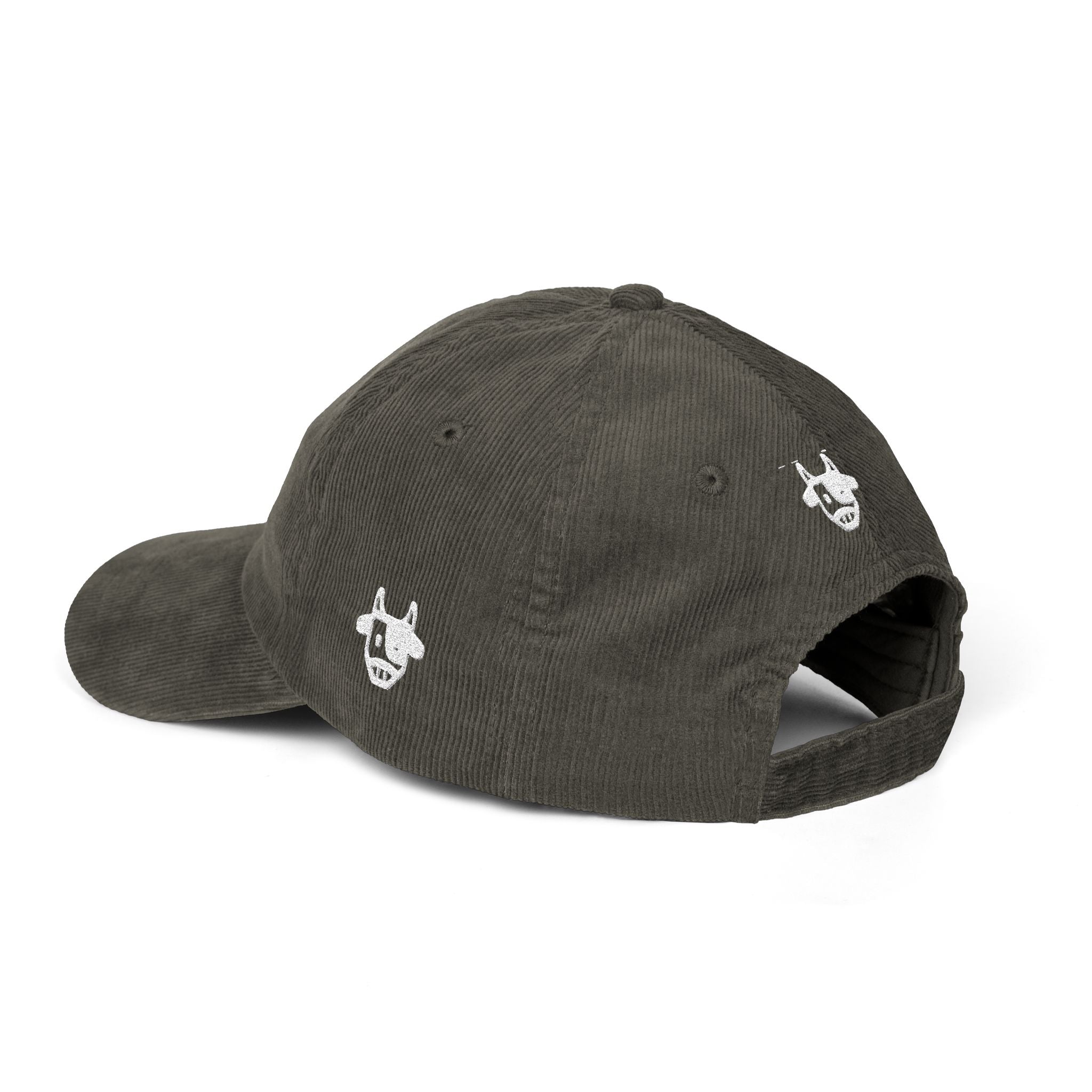 Corduroy Cap with Embroidered Design, Trendy Accessories for Fashion Lovers, Unique Gift for Holidays, Casual Daily Wear Printify