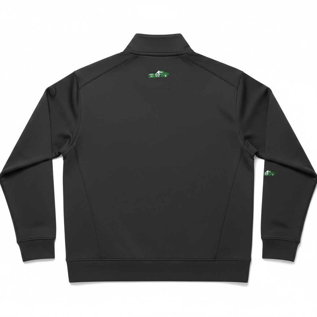 Faded Half-Zip Sweatshirt with Subtle Green Logo