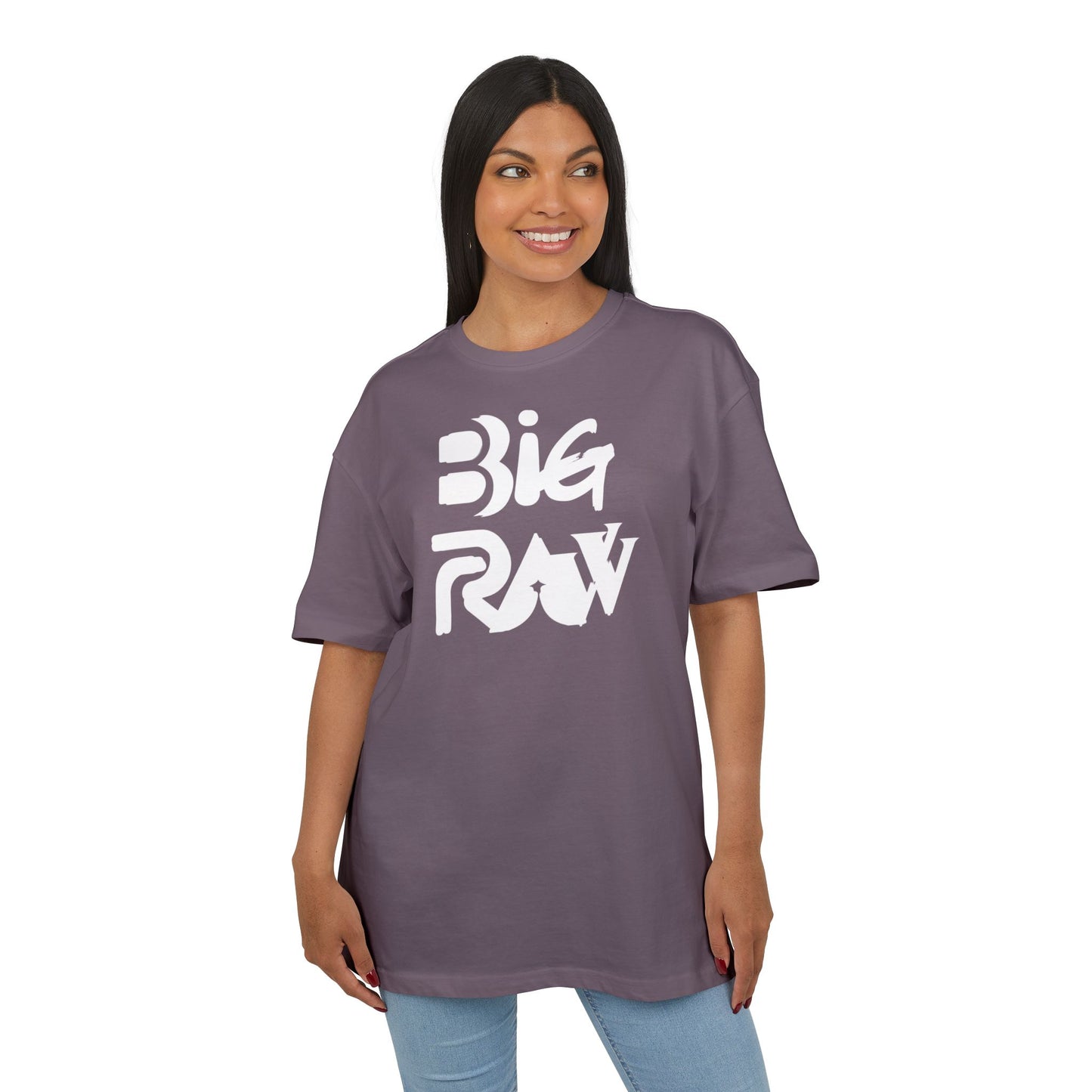 Oversize Tee Big Raw Print Unisex Heavy T-Shirt