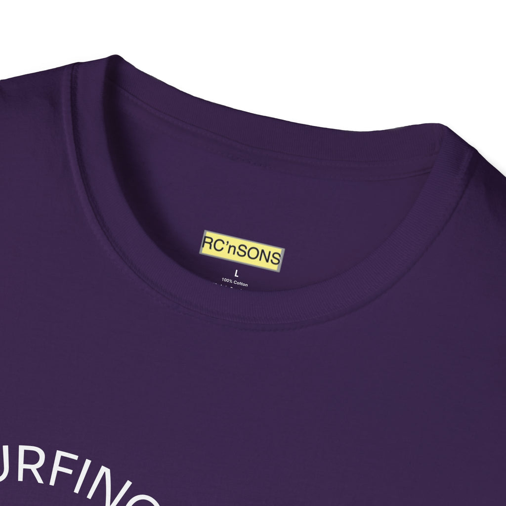 Surfing the Wave Unisex Softstyle T-Shirt, Beachwear, Summer Apparel, Gift for Surfers, Casual Tee, Surfing Theme Shirt