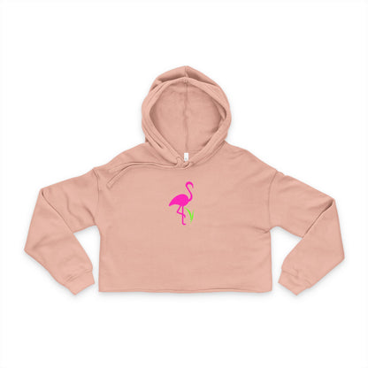 Women's Cropped Hoodie with Flamingo Design, Trendy Apparel, Summer Fashion, Casual Wear, Gift for Her, Easy Summer Outfits