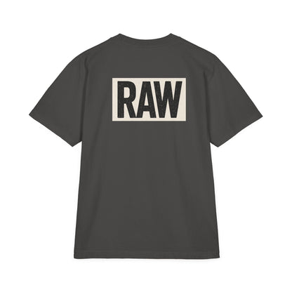 Stylish Unisex Graphic T-Shirt with 'RAW' Print, Casual Streetwear, Everyday Wear, Gift for Friends, Fashionable Basics Printify
