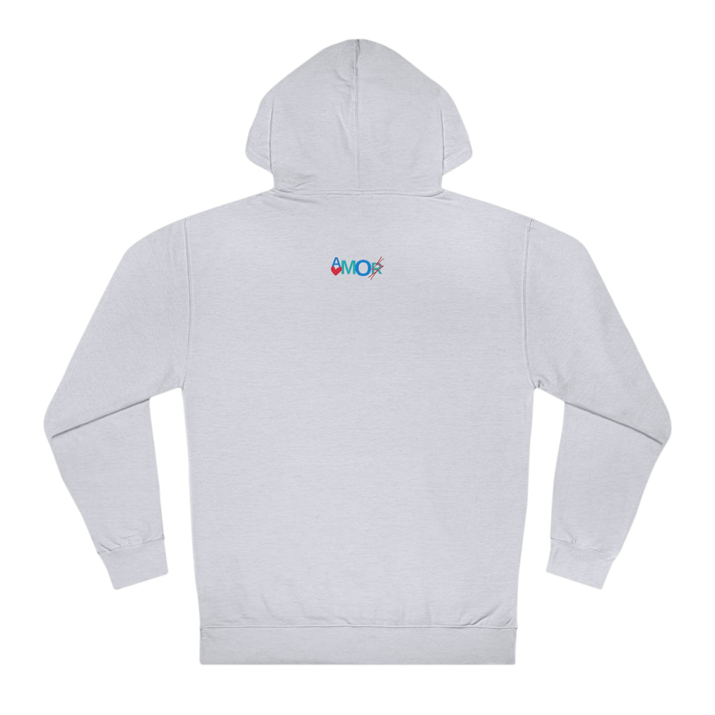 AMORX Unisex Hooded Sweatshirt - Cool and Edgy Love Typography Design Printify
