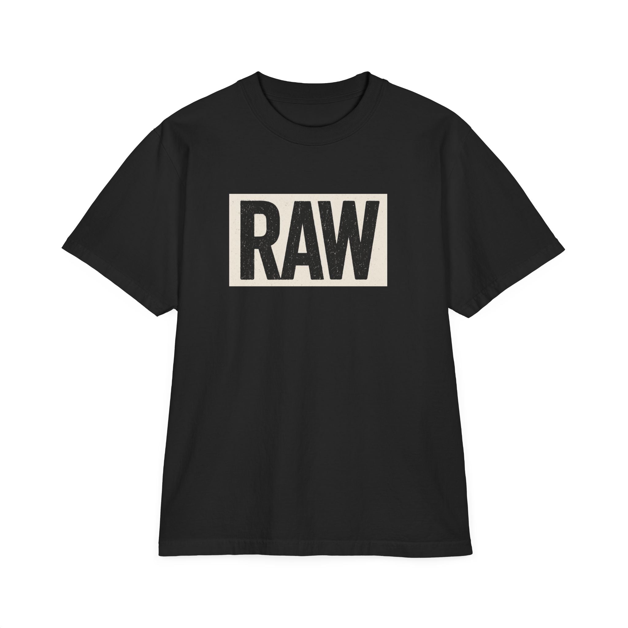 Stylish Unisex Graphic T-Shirt with 'RAW' Print, Casual Streetwear, Everyday Wear, Gift for Friends, Fashionable Basics Printify