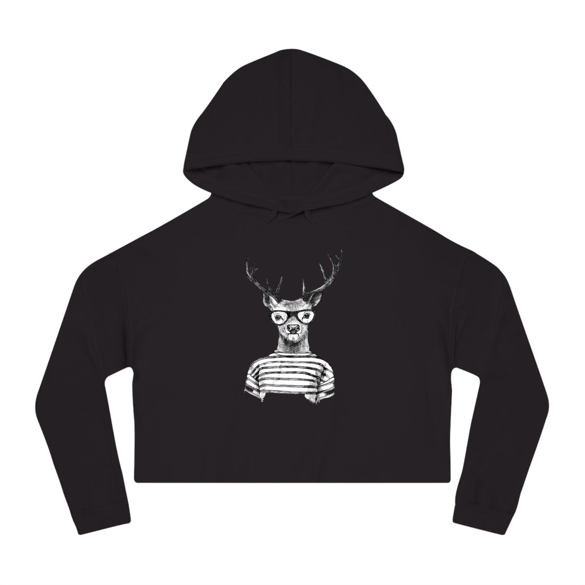 Rain Deer Cropped Hooded Sweatshirt