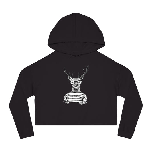 Rain Deer Cropped Hooded Sweatshirt