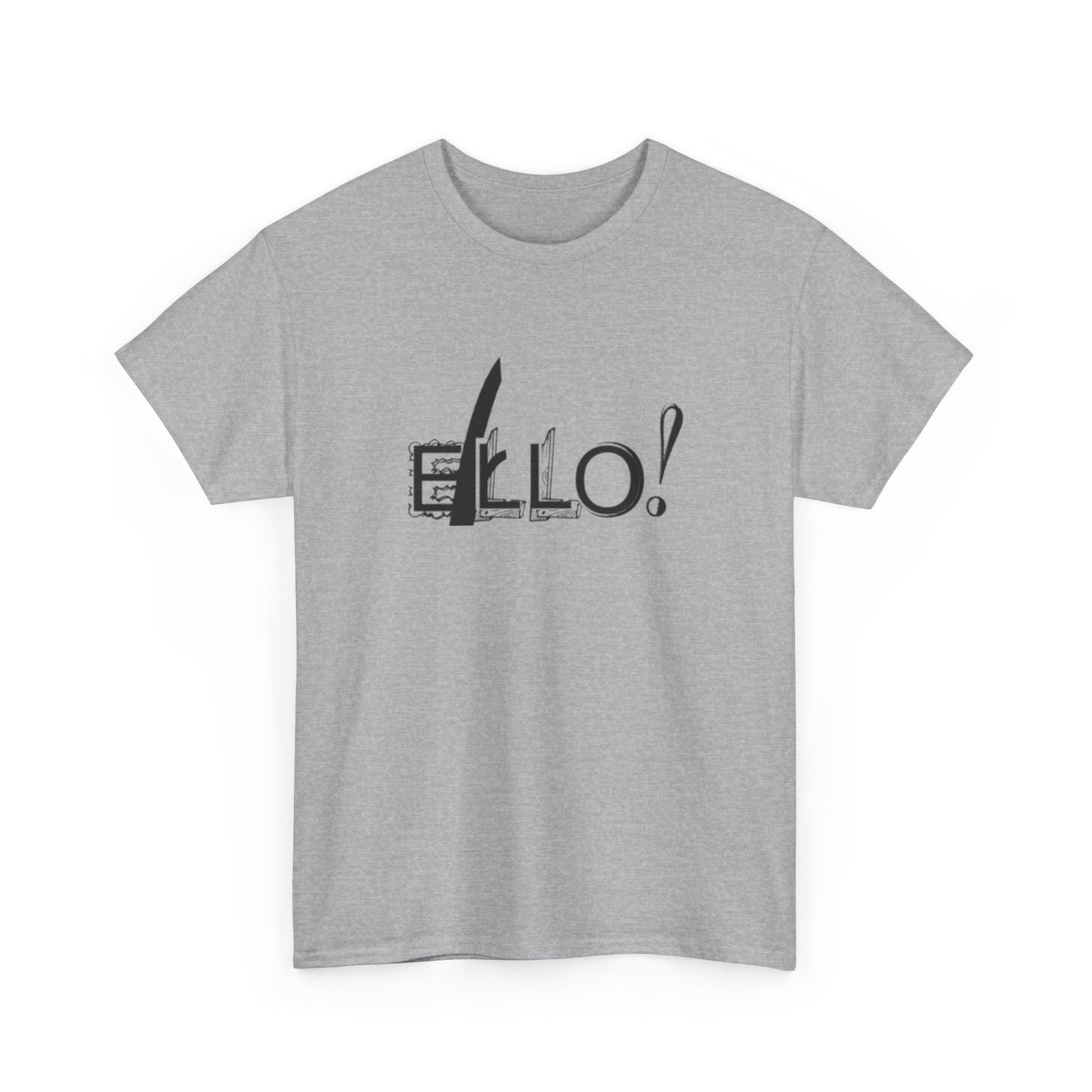 Funny Unisex Heavy Cotton Tee - "ELLO!" Graphic Shirt for Casual Days