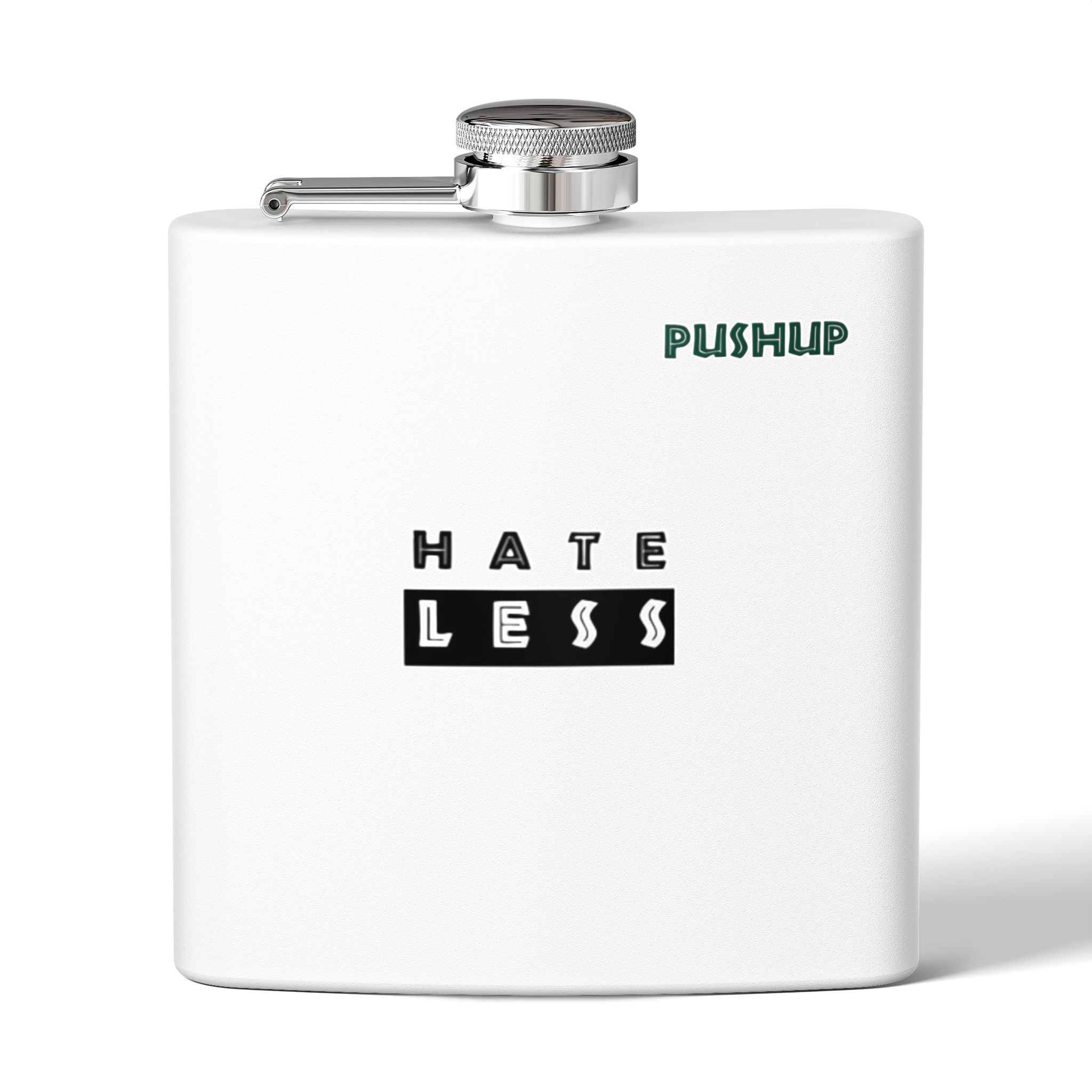HATE LESS Stainless Steel Flask | 6oz Eco-Friendly Drinkware for Outdoors & Gifts
