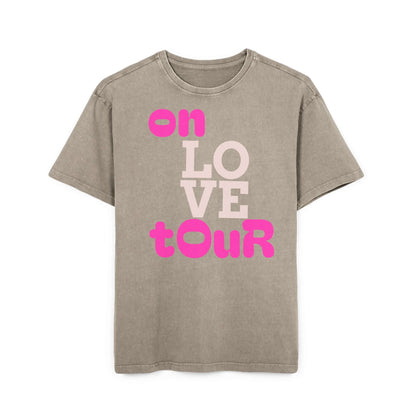 Oversized Tee On Love Tour Acid Washed Men's T-Shirt
