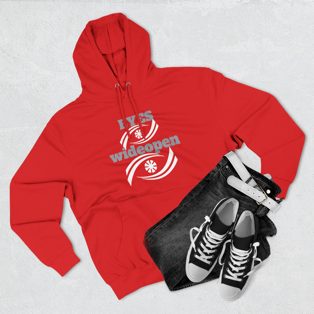 Fleece Hoodie, Cozy Warmth, Casual Style, Perfect for All Seasons, Gift for Friends, EYES wideopen Design