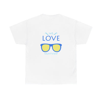 Unisex Heavy Cotton Tee - 'We Love Sightview' Sunglasses Design - Casual Summer Fashion