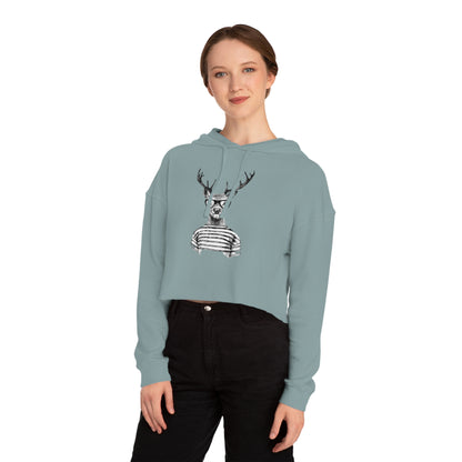 Rain Deer Cropped Hooded Sweatshirt