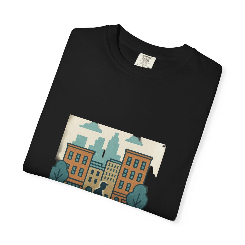 City Walk Unisex Garment-Dyed T-shirt, Urban Streetwear, Casual Fashion, Gift for City Lovers, Travel Enthusiast Apparel Printify