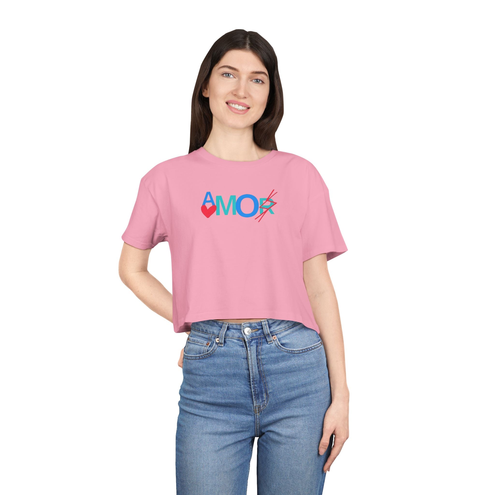 Crop Tee AMORX - Women's Trendy Graphic T-Shirt
