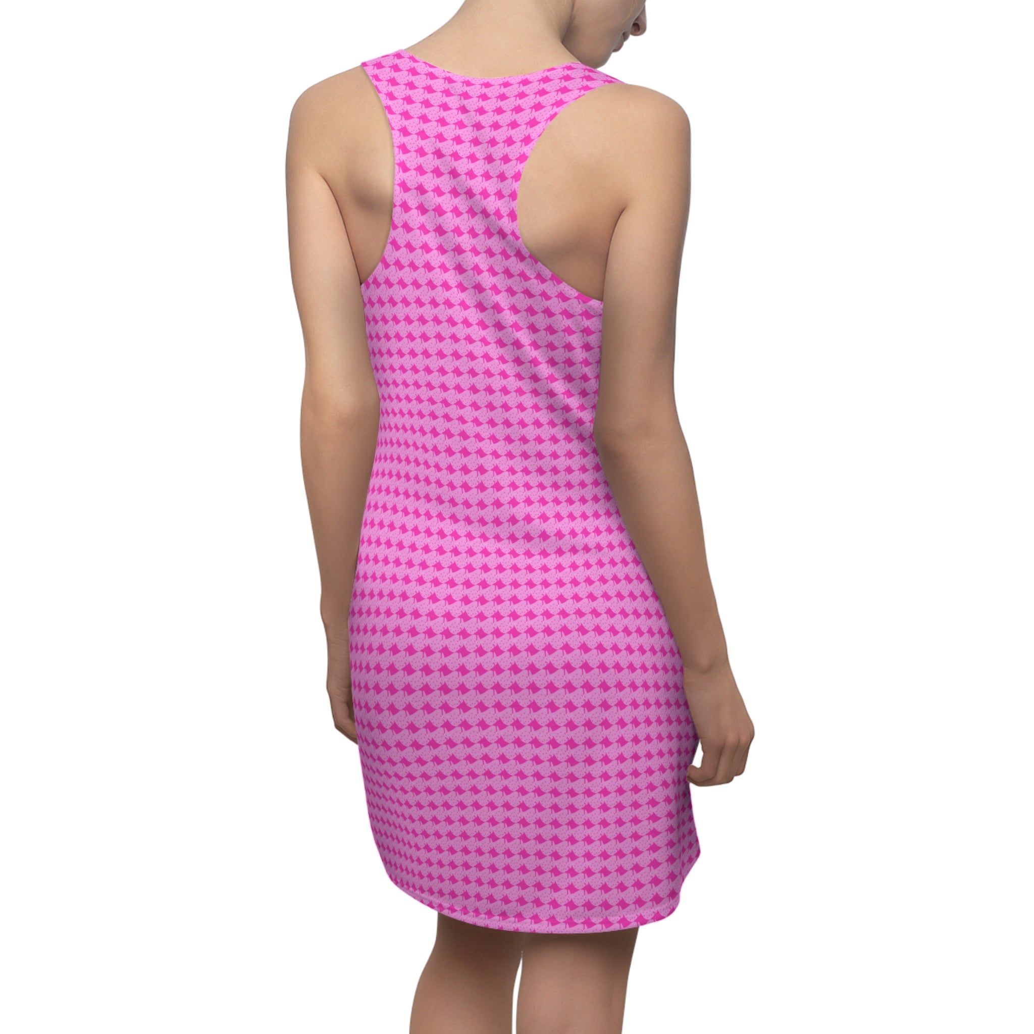 Chic Pink Racerback Dress, Summer Dress, Casual Wear