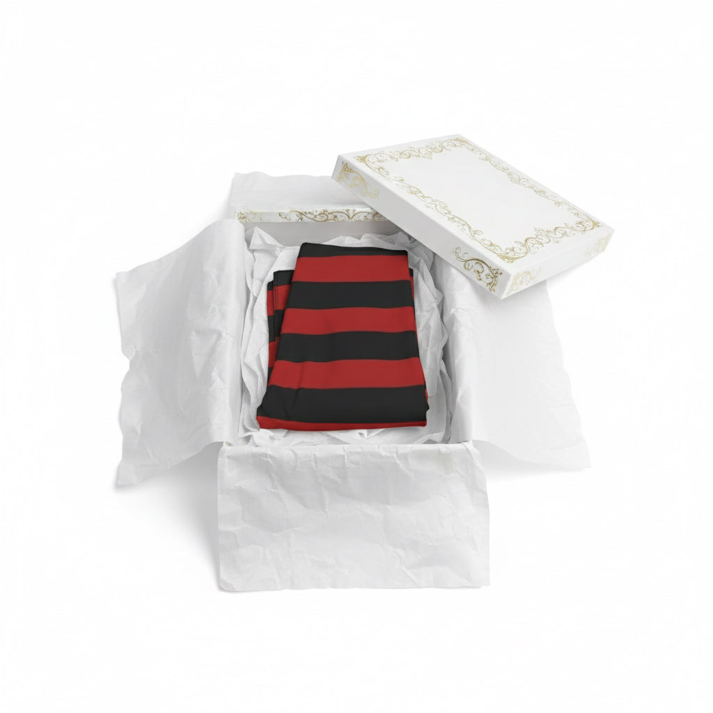 Striped Red & Black Leggings — Women's Casual All-Over Print Printify