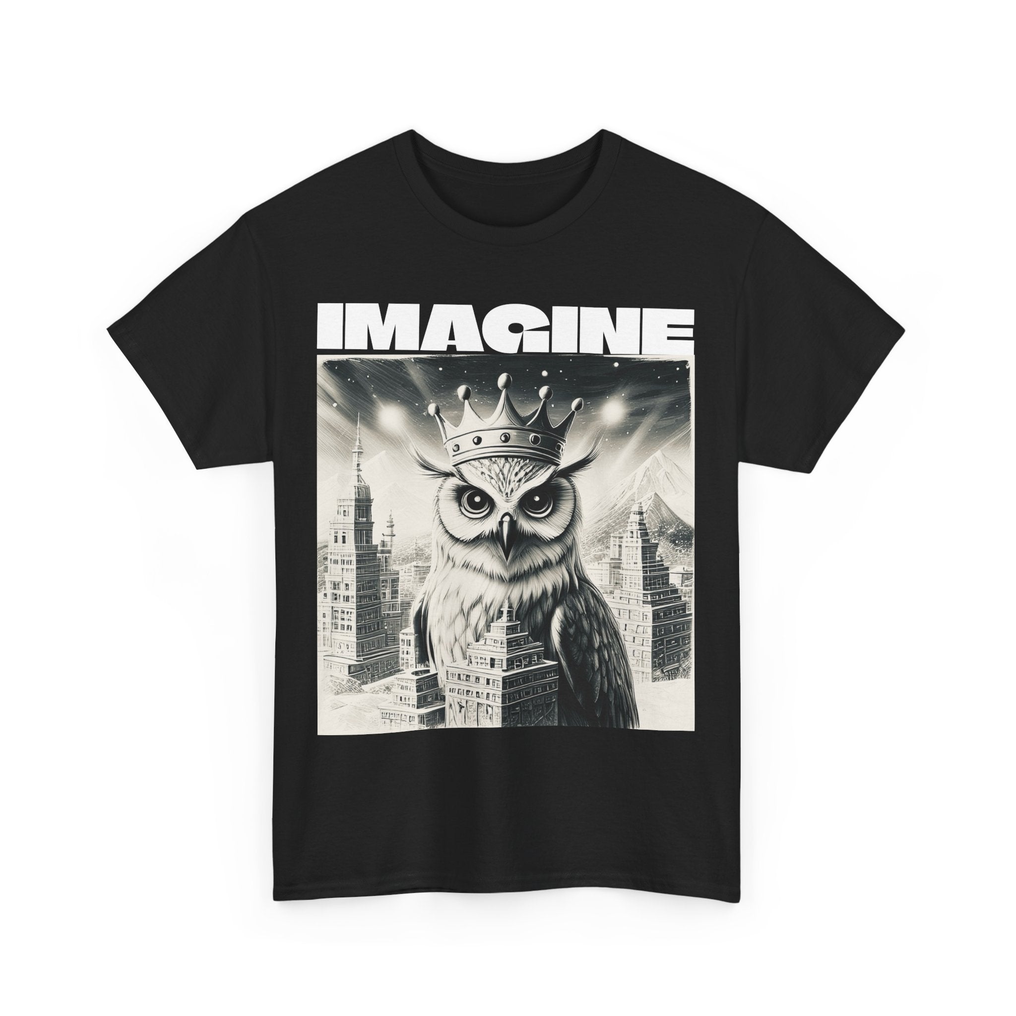 Imagine Owl Graphic Unisex Heavy Cotton Tee