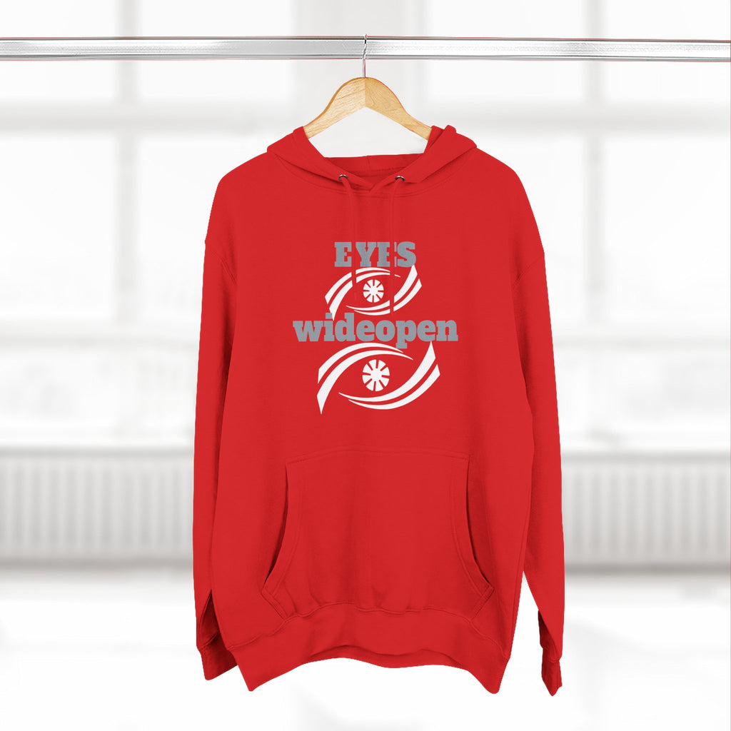 Fleece Hoodie, Cozy Warmth, Casual Style, Perfect for All Seasons, Gift for Friends, EYES wideopen Design