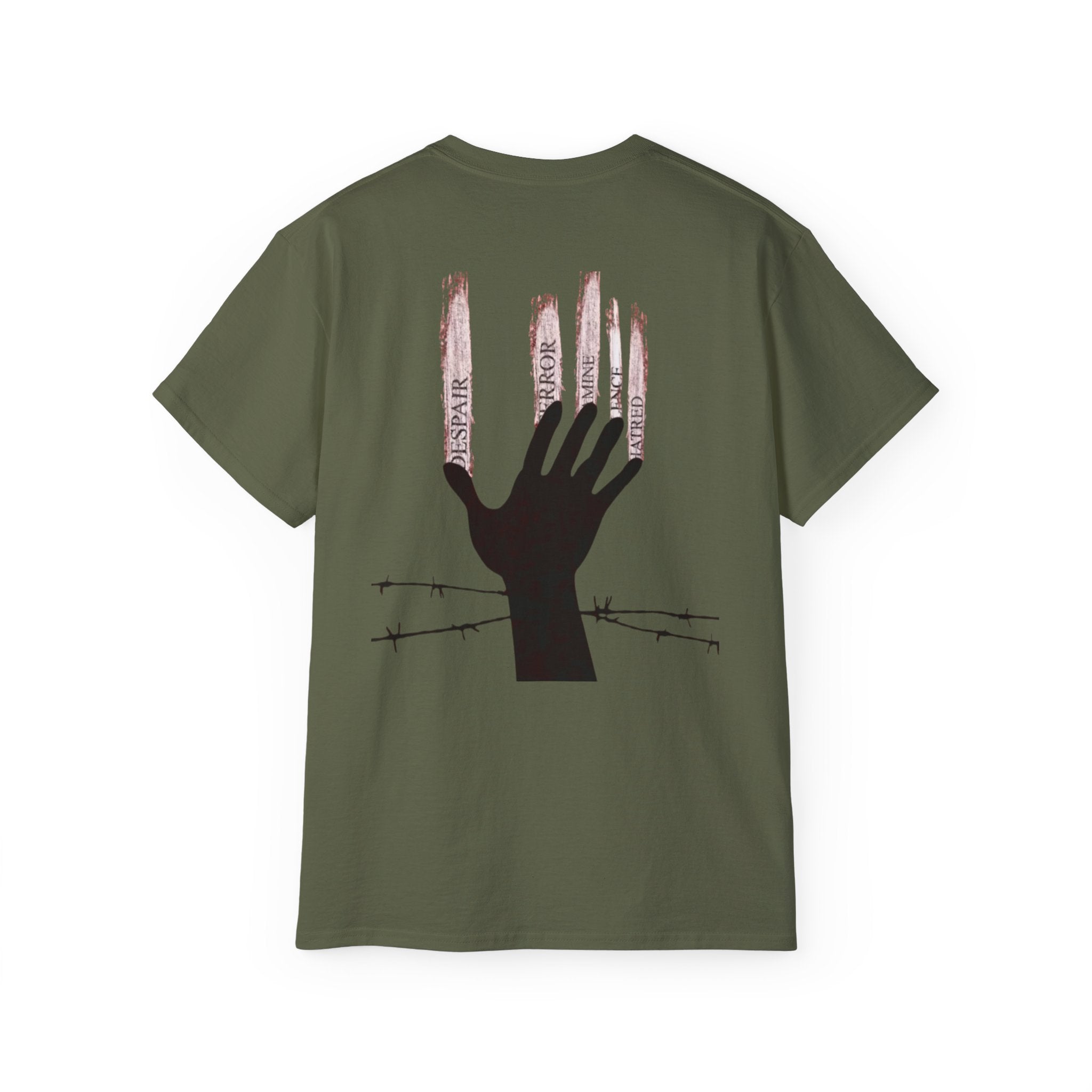 Bold Graphic Tee, Hand and Barbed Wire Design, Unisex Casual Shirt, Unique Art Apparel, Gift for Art Lovers Printify