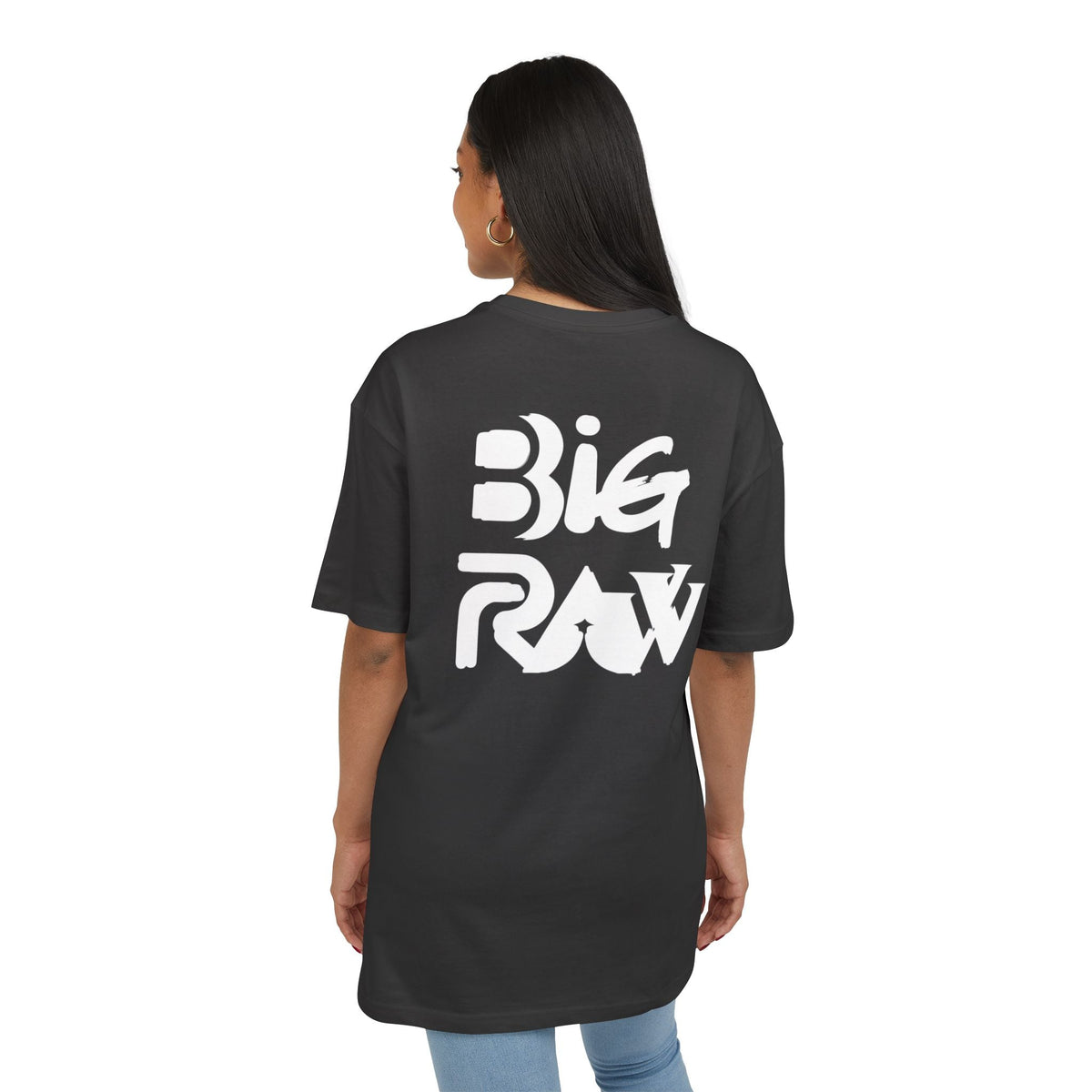 Oversize Tee Big Raw Print Unisex Heavy T-Shirt Printify