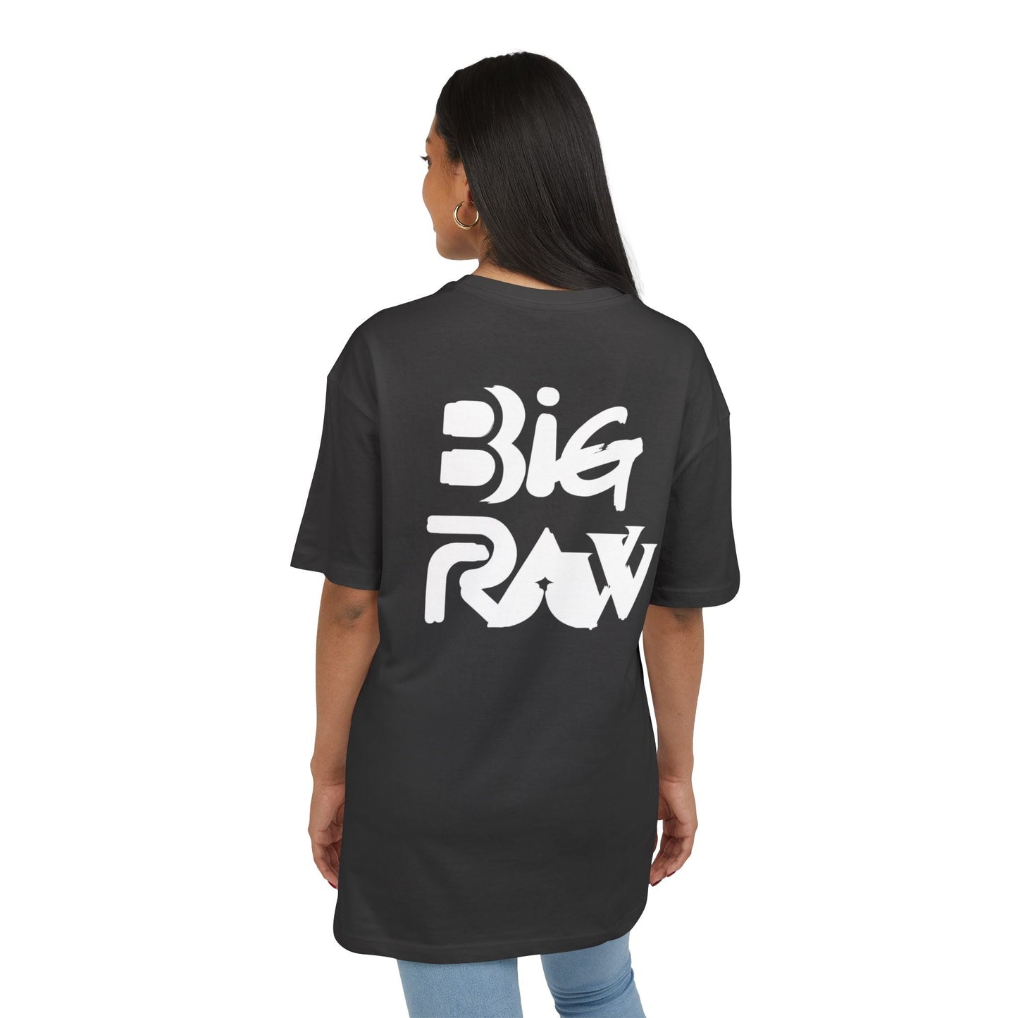 Oversize Tee Big Raw Print Unisex Heavy T-Shirt Printify