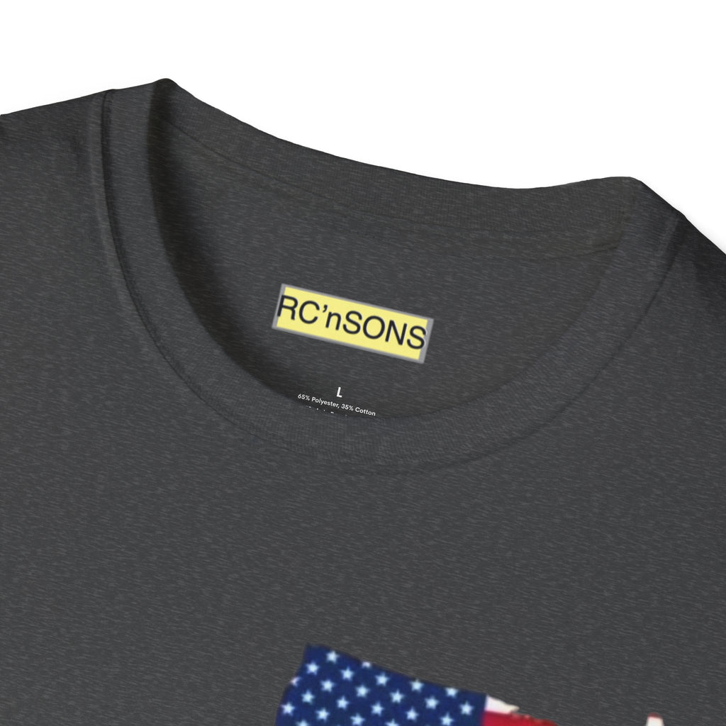 American Flag Tee - Unisex Softstyle T-Shirt for Patriotic Celebrations, 4th of July, Veterans Day, Casualwear, Gift Idea