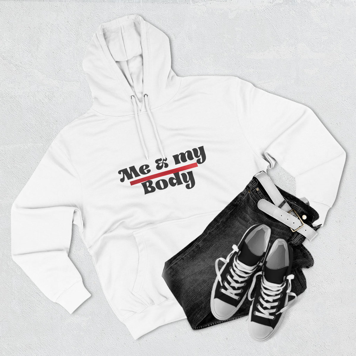 Three-Panel Fleece Me & My Body Hoodie