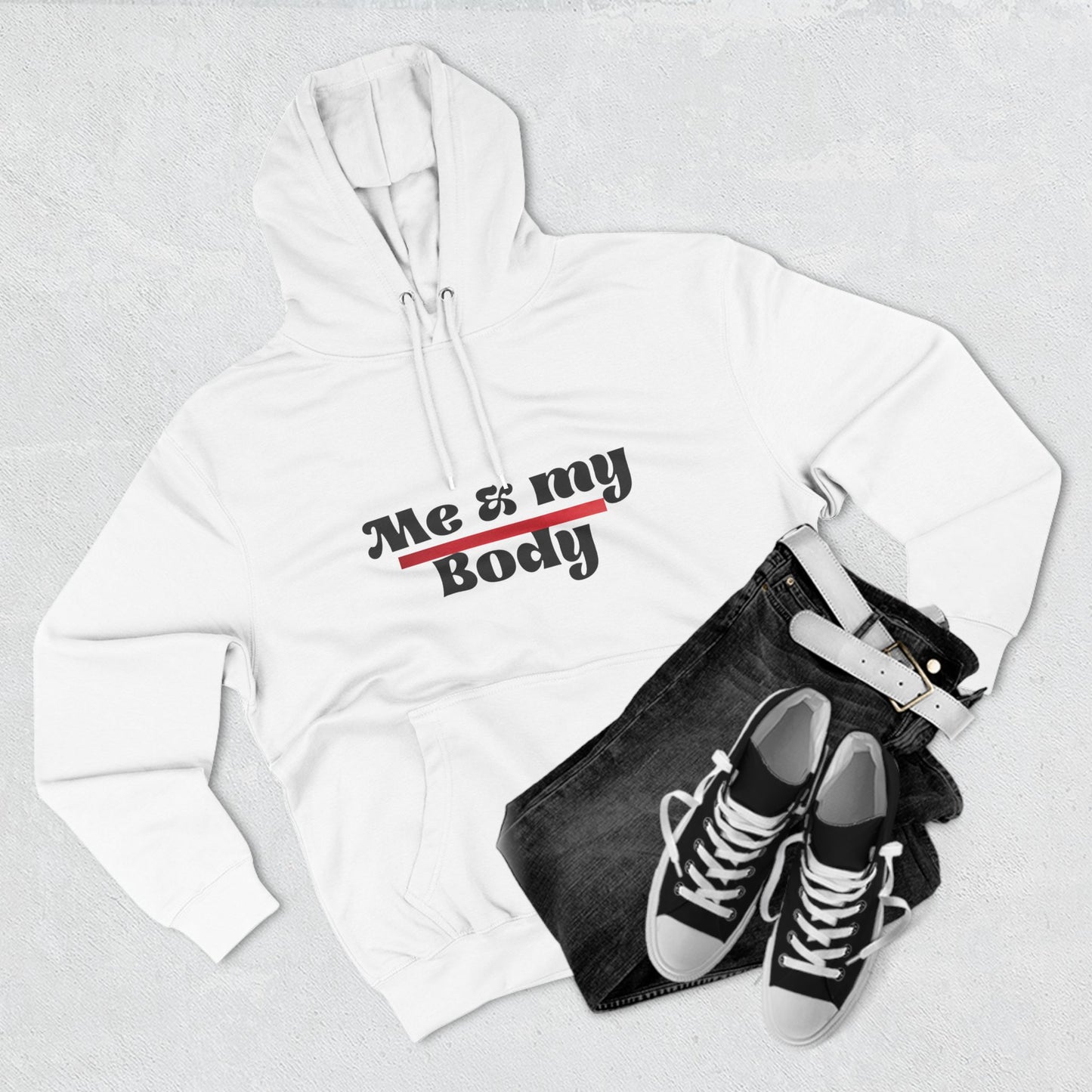 Three-Panel Fleece Me & My Body Hoodie