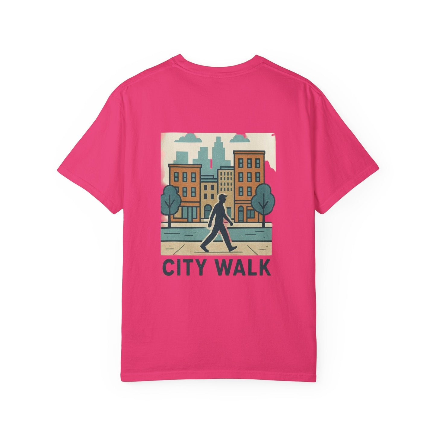 City Walk Unisex Garment-Dyed T-shirt, Urban Streetwear, Casual Fashion, Gift for City Lovers, Travel Enthusiast Apparel Printify