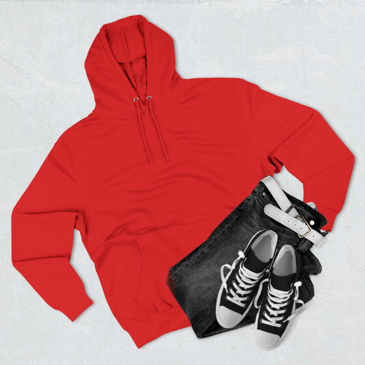 Fleece Hoodie with Quadrat Embroidery