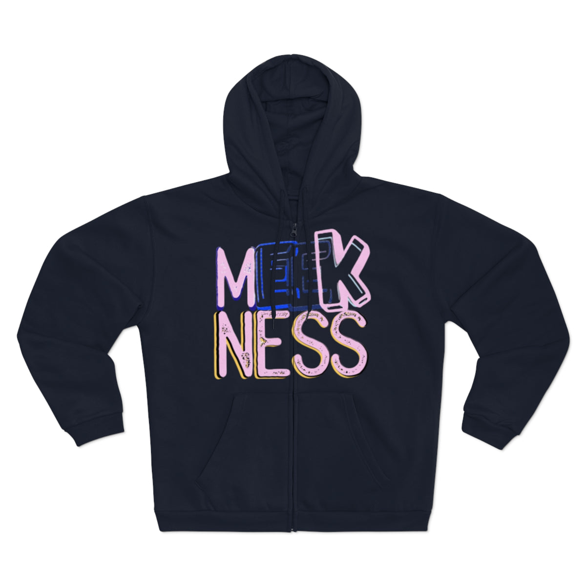 Meekness Unisex Hooded Zip Sweatshirt - Stylish Graphic Zip Hoodie for Everyday Comfort