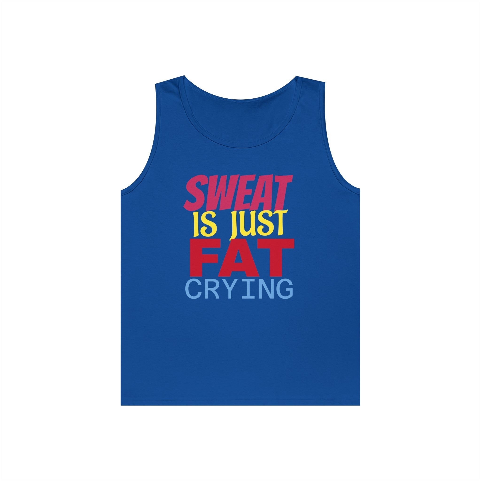 Sweat is Just Fat Crying Tank Top, Motivational Gym Shirt, Fitness Apparel, Unisex Workout Top, Summer Activewear, Gift for Fitness [...] Printify