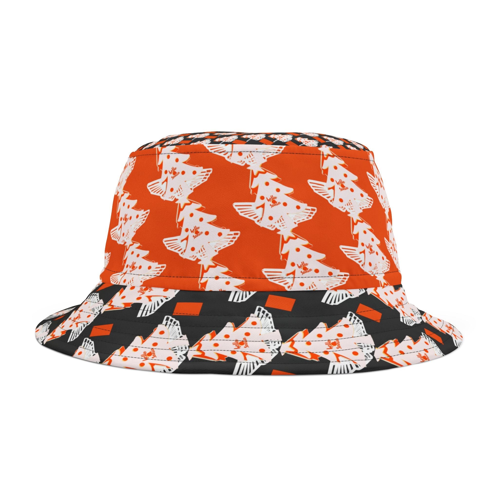 Festive Bucket Hat, Colorful Christmas Hat, Trendy Accessory Statement Printify