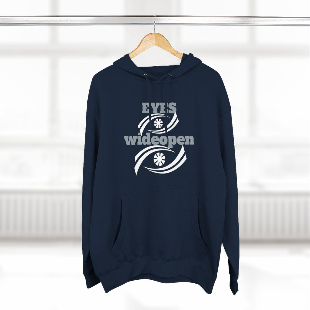 Fleece Hoodie, Cozy Warmth, Casual Style, Perfect for All Seasons, Gift for Friends, EYES wideopen Design