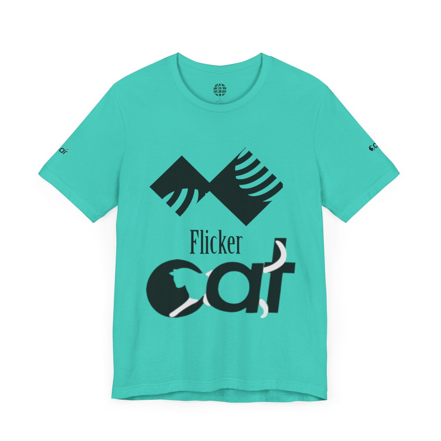 Flicker Cat Graphic Tee - Unisex Jersey Short Sleeve T-Shirt for Cat Lovers