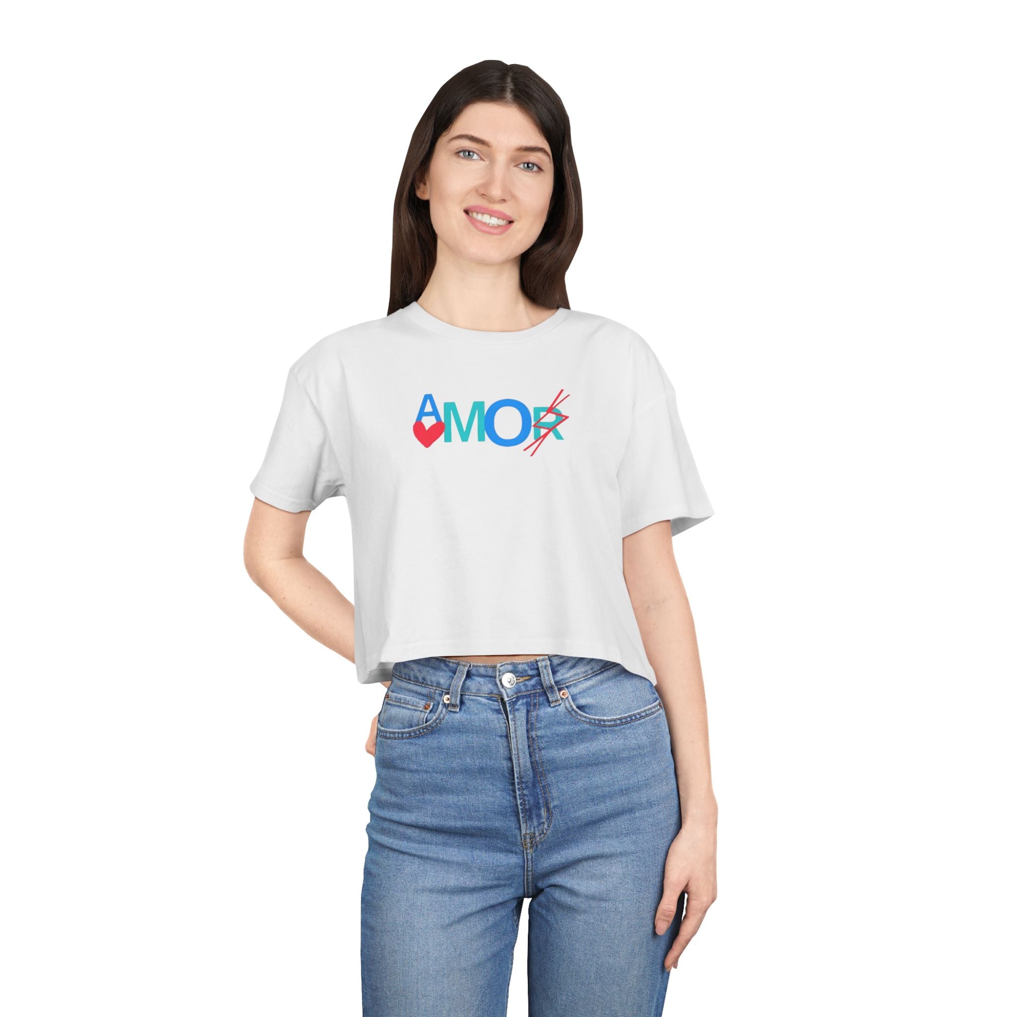 Crop Tee AMORX - Women's Trendy Graphic T-Shirt