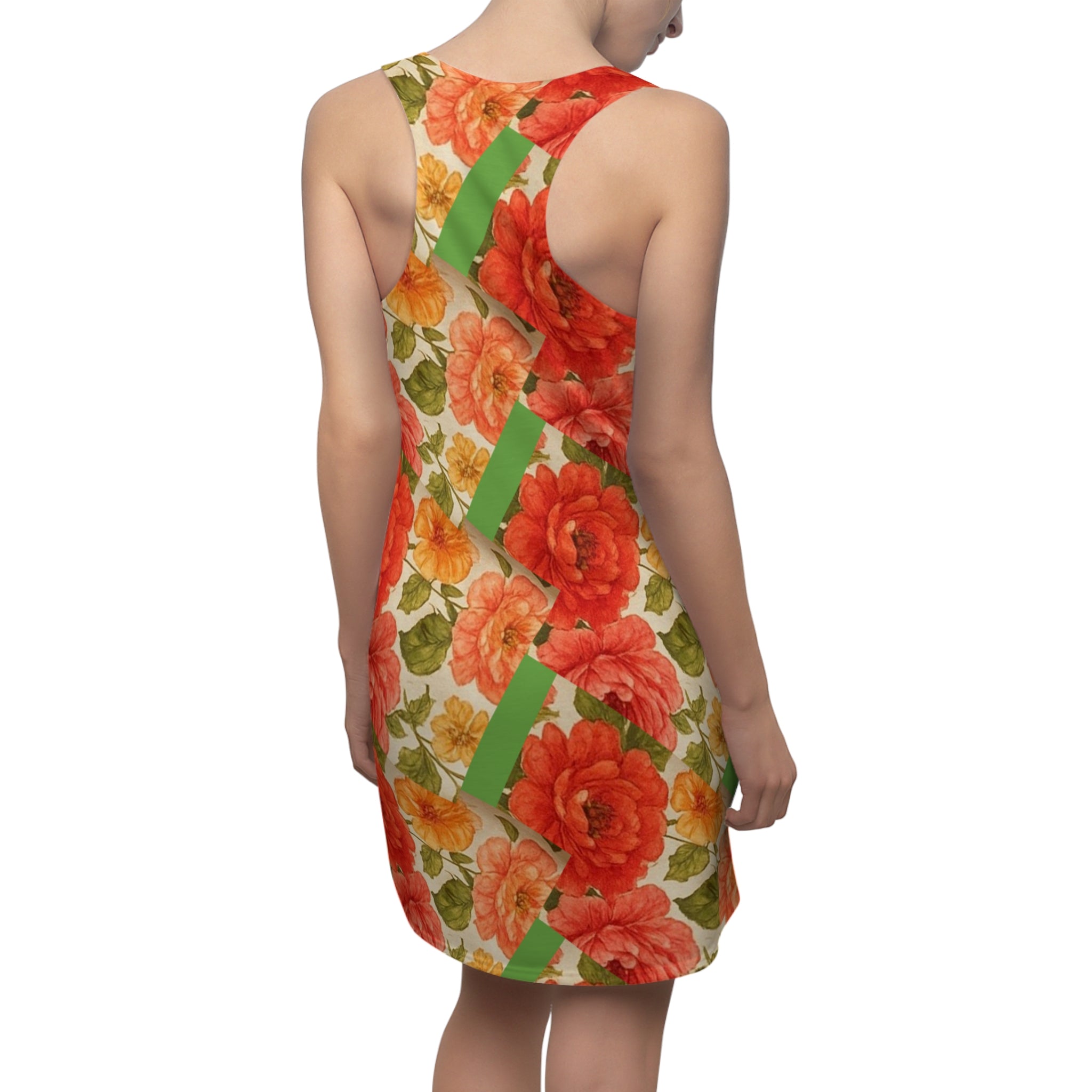 Floral Summer Racerback Dress, Women's Summer Dress, Bohemian Dress, Beachwear, Floral Print Dress, Casual Dress, Outdoor Dress